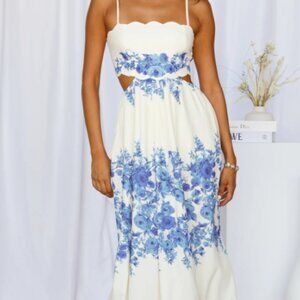 Hello Molly Blue and White Midi Dress
